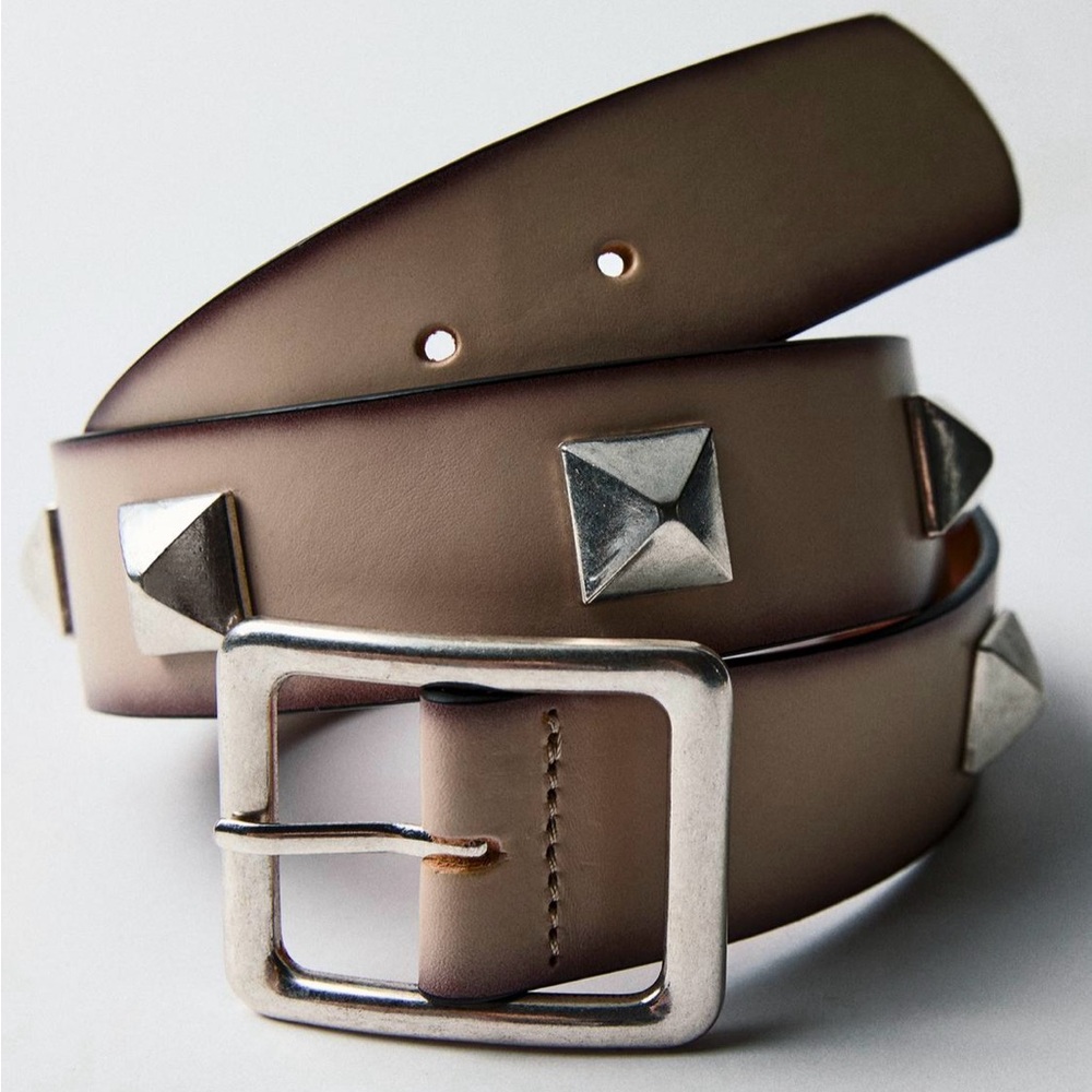 New Zara distressed effect real leather belt size US 30 org $46
